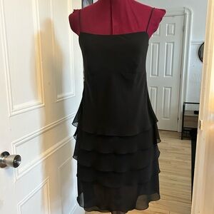 Vintage Black Layered Sleeveless Dress